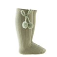 thumbnail image 1 of Chaussettes Bébé Mignonnes, Chaussettes Mi-Mollet, Vert Clair 2-4 Ans, 1 of 4