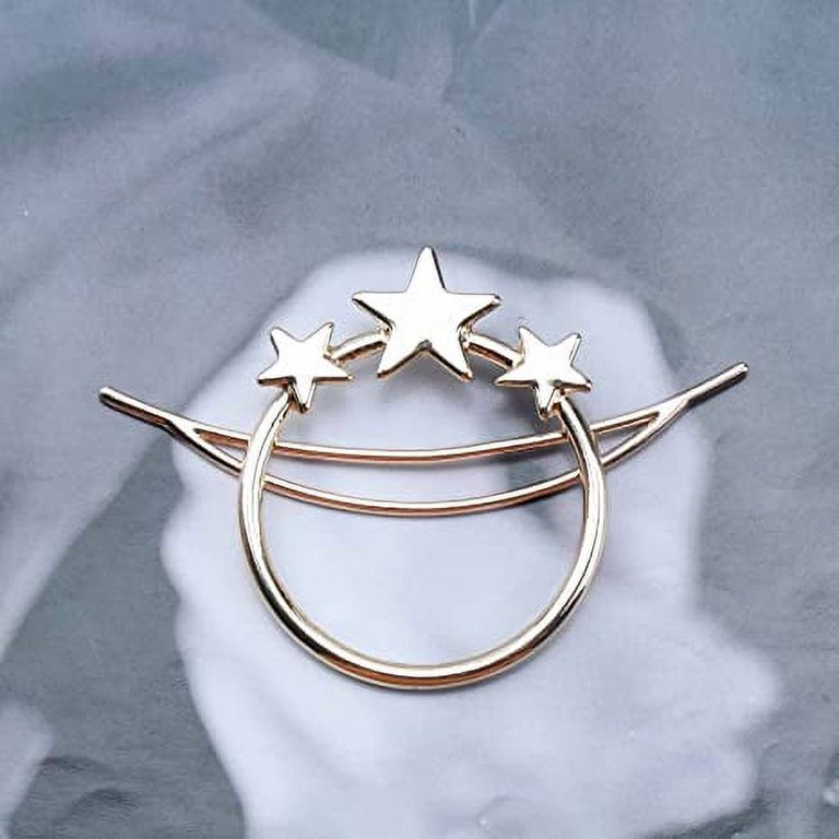2PCS Circle Star Hair Clip Gold Hollow Circle Hairclips  display picture 3
