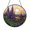 Acrylic 3.5 Inch, variant on Purple Floral Landscape at Sunset Stained Glass Window Hanging