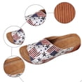 thumbnail image 6 of Rokment Independence Day Platform Wedge Slip on Sandals for Women Beach Vacation Summer Fashion Casual Leather Orthopedic Chunky Walking Slippers Gladiaator Dress Slides White Size 8.5, 6 of 8