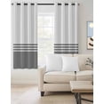 thumbnail image 3 of Blackout Curtains for Bedroom, Grey White Striped Room Darkening Window Drapes for Living Room, Modern Abstract Art Aesthetics Thermal Insulated Grommet Curtains, 27.5x39 inch, 2 Panels, 3 of 9