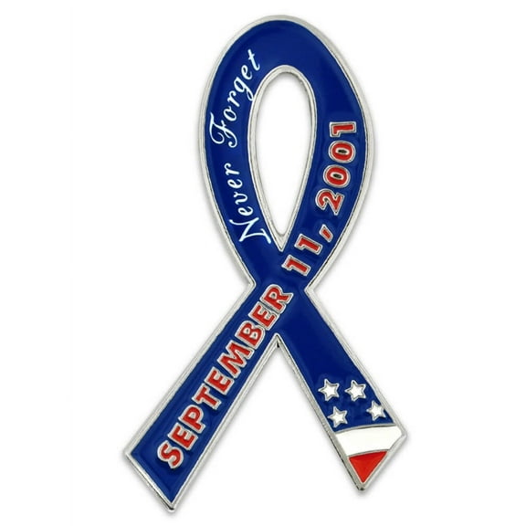 9/11 September 11 We Will Never Forget Awareness Ribbon Lapel Pin