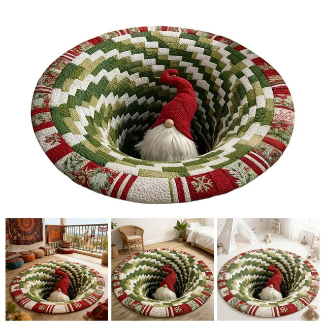 3D Visual Rug Santa Up Design Festive Slip Doormat For Xmas Indoor Outdoor Use Perfect For Front Door Bathroom Kitchen Holiday Season Carpet With Fille Santa