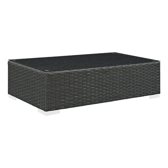 Modway Sojourn Table Basse de Patio en Aluminium et Rotin, Couleur Chocolat