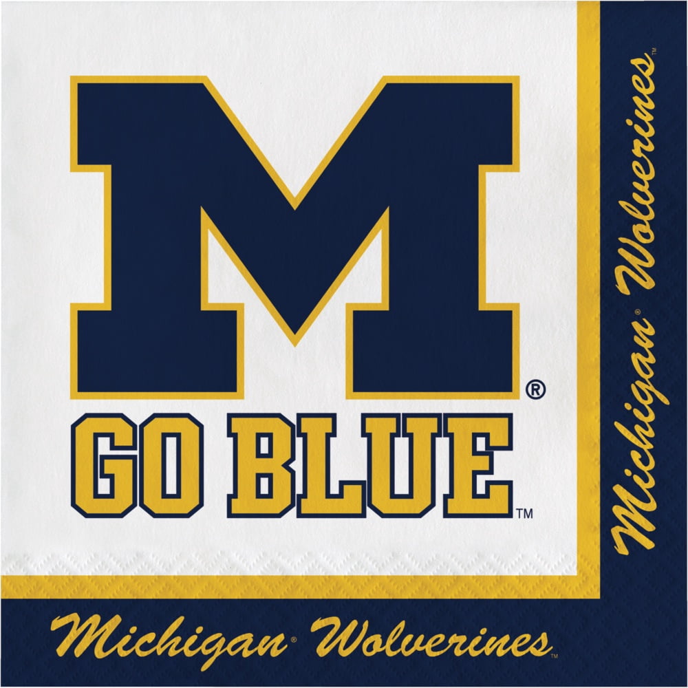 Creative Converting University of Michigan Paper Plate and Napkin Party Kit, Serves 16