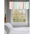 thumbnail image 3 of Valances for Windows Coral Red Cyan Stripes Rod Pocket Cafe Window Treatments Valance Curtains for Kitchen Bathroom Laundry Basement Windows 60"x18", 3 of 9