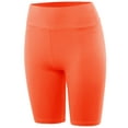 thumbnail image 2 of A2Y Women's Running Exercise High Waisted Bike Cotton shorts Neon Orange 2XL, 2 of 5