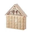 thumbnail image 2 of Wooden Christmas Advent Calendar with 24 Empty Storage Drawers House Shape Christmas Countdown Calendar Home Decor, 2 of 8