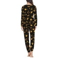 thumbnail image 3 of Renewold Novelty Women Nightwear Pajama Set of 2 Adult Creepy Pumpkins Sleepwear Comfortable Hello Halloween Outfits Sweatshirt Sweatpants with Big Pockets Size M, 3 of 5