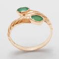 thumbnail image 2 of LBG British Made 9k Rose Gold Natural Emerald Womens Band Ring - 33 size options - 8.25 - 33 size options - Sizes 4 to 12 Available, 2 of 6