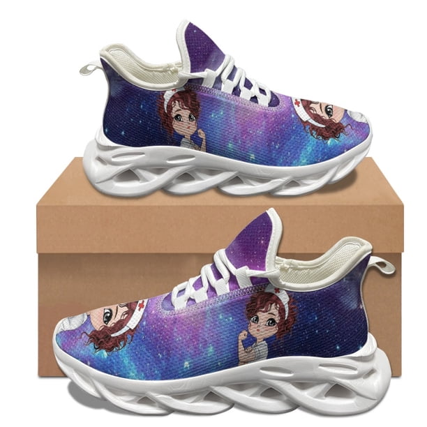 Zapatillas de plataforma para mujer con diseño de paramédico de dibujos animados, antideslizantes, cómodas, con cordones, informales, para enfermería, transpirables, para caminar en verano