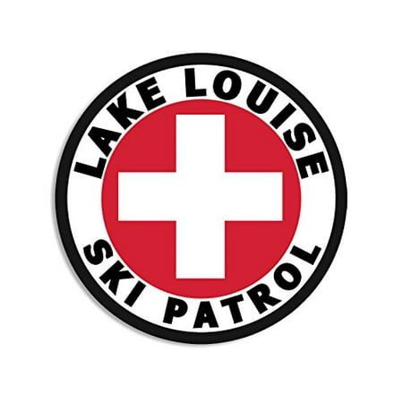 - Round LAKE LOUISE SKI PATROL Sticker (canada alberta snow)