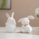 thumbnail image 1 of Decoración de conejo de Pascua – Figurita de decoración primaveral, adorno de resina con huevos y flores, blanco, 7,20 x 5,04 x 4,64 in, 1 of 6