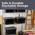 thumbnail image 2 of 5-Star Roughneck Tote 14 Gal - 6 Pack, Made in the USA, Black & Grey, Rugged Plastic Stackable Storage Tote with Lid and Handles, 2 of 6