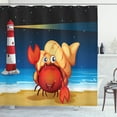 thumbnail image 1 of Ambesonne Crabs Shower Curtain, Marine Life Lighthouse, 69"Wx75"L, Multicolor, 1 of 3