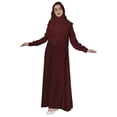 thumbnail image 5 of Bimba Women Islamic Prayer Dress With Hijab Cuff Sleeves Traditional Muslim Abaya Dresses, 5 of 7