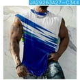 thumbnail image 3 of Tank Tops Men 3D Digital Print Crew Neck Sleeveless T-Shirts Relaxed Fit Summer Vacation Pull-On Tee Shirts Big and Tall, 3 of 5