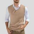 thumbnail image 2 of Men's Sleeveless Knitted Vest - V - Neck, Spring Style. Breathable, Lightweight. Polyester Material. Hand or Machine Wash, 2 of 6
