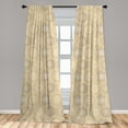 thumbnail image 4 of Ambesonne Ethnic Curtains, Brownish Floral Circles Art, Pair of 28"x63", Pale Camel Ginger and Caramel, 4 of 4