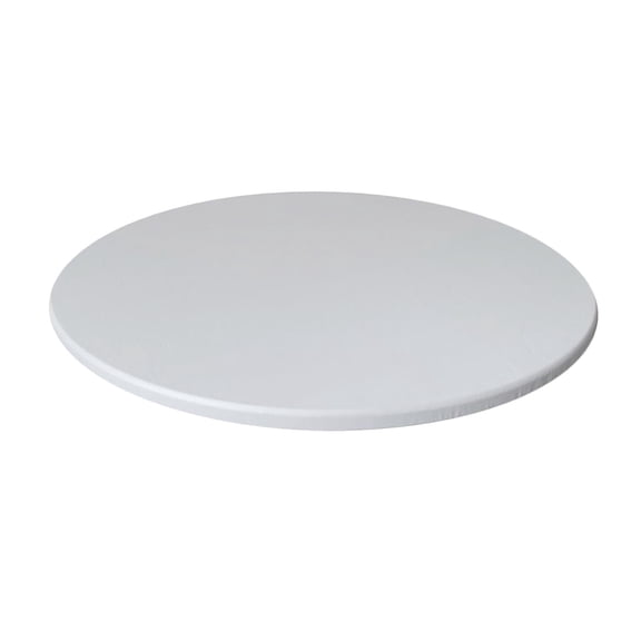 Polyester Round Fitted Table Cloth Waterproof Oilproof 70-85cm Table Cover Backed - white