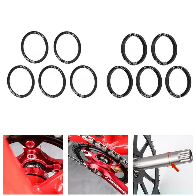 10 Pcs Joint de Pédalier de Vélo Rondelle de Manivelle Entretoise BB Réparation de Vélo de Montagne 24MM T1MM T3MM