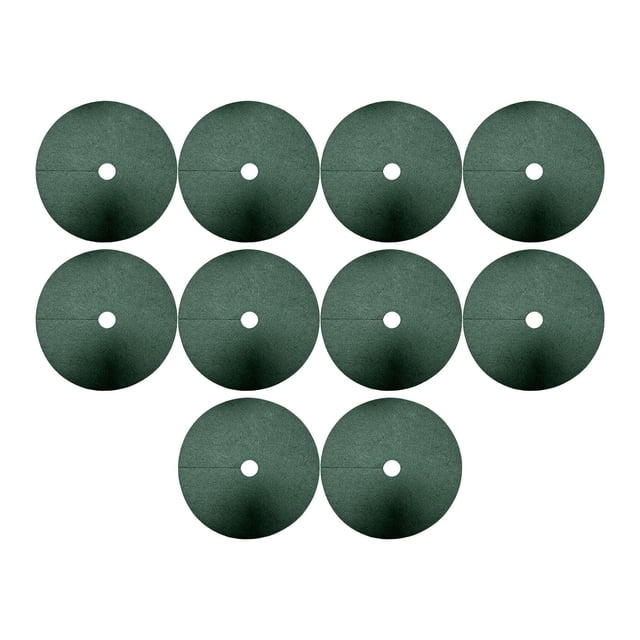 S SERENABLE 10Pcs Weed Barrier Mats Plant Covers Round Thickened Portable Breathable Tree Protector Mats Mulch Rings for Garden Gardening Dark Green