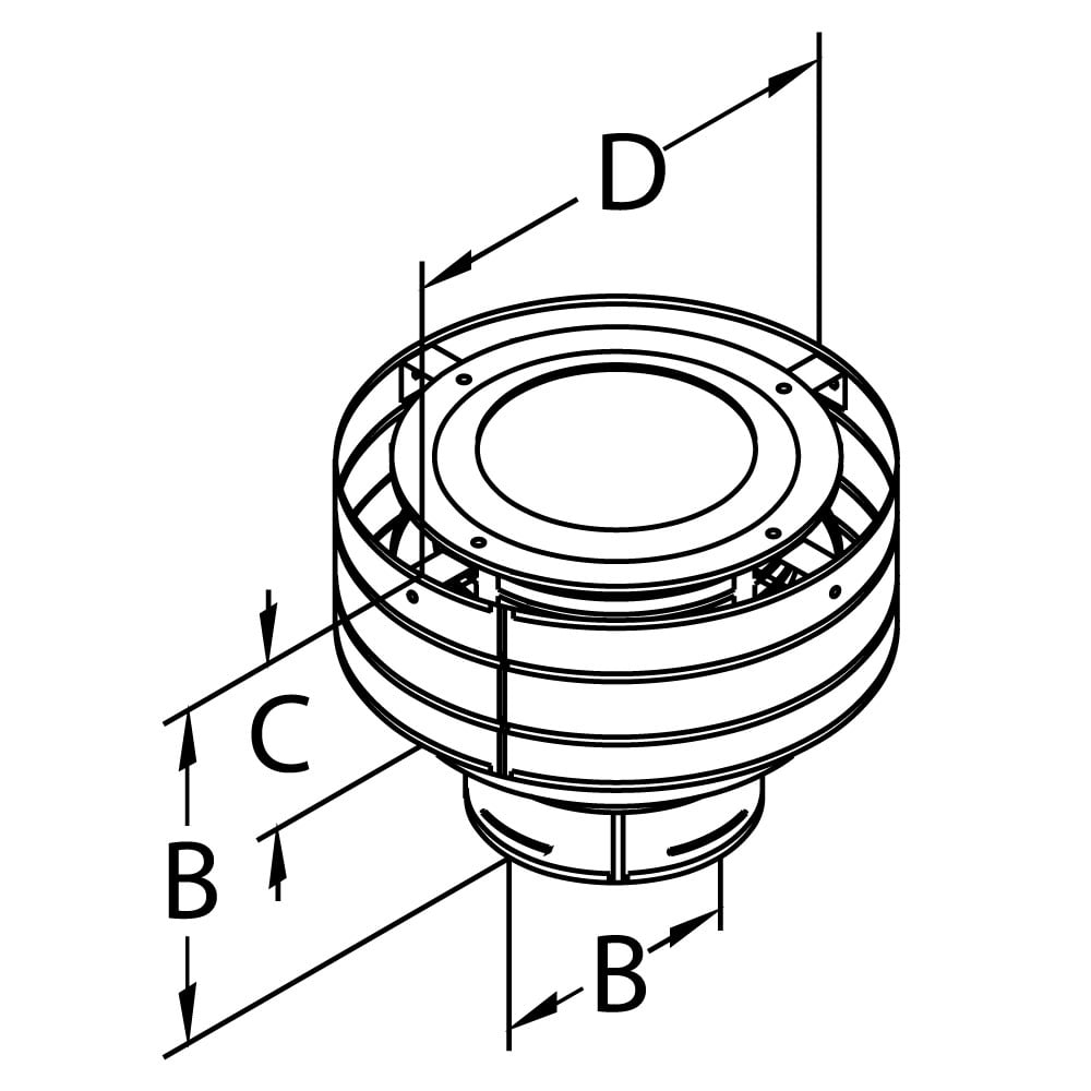 4'' x 6 5/8'' DirectVent Pro Aluminum Low Profile Termination Cap - 46DVA-VC
