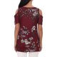 thumbnail image 3 of Minnieouse Camiseta de mujer con estampado bohemio y hombros descubiertos, blusa de manga corta con hombros descubiertos Prendas para la parte del cuerpo Vino rojo XXL Minnieouse AP003084-05, 3 of 6