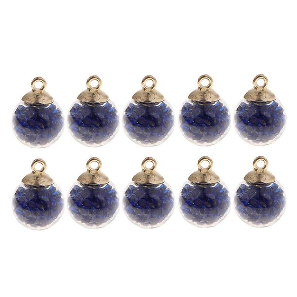 10-Pack 0.63 Pulgadas Hermosa Bola De Cristal De Los Colgantes De Joyería Que Hace Los Resultados Brillante Rhinestone Decoración Para DIY Co Azul real Soledad pendientes encantos fabricación de joyas