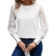 thumbnail image 1 of Top de Cuello Redondo con Encaje Bordado y Larga en Color Liso para Mujer XL, 1 of 9