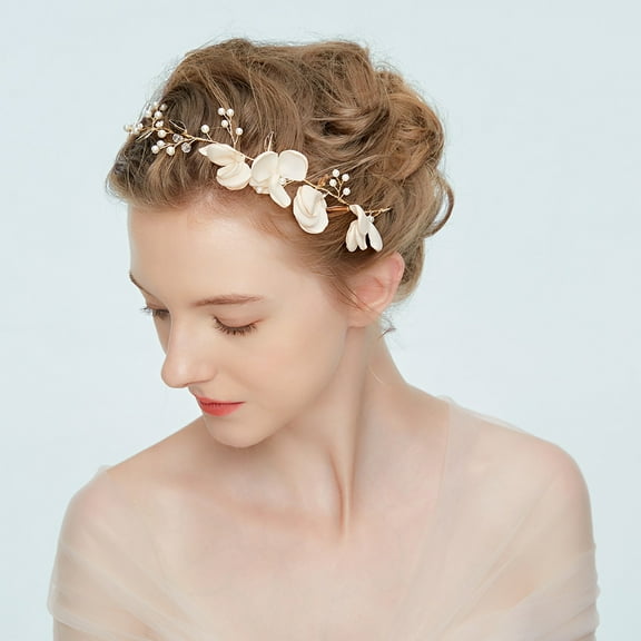 GOOHOCHY  Bridal Headband Blue Bachelorette Elegant Hairband Special Occasion Miss