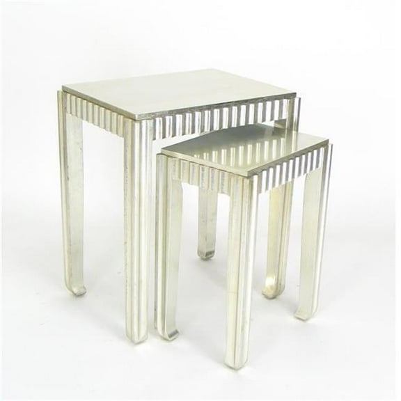 Wayborn Sienna 2 Piece Nesting Table Set in Silver Leaf