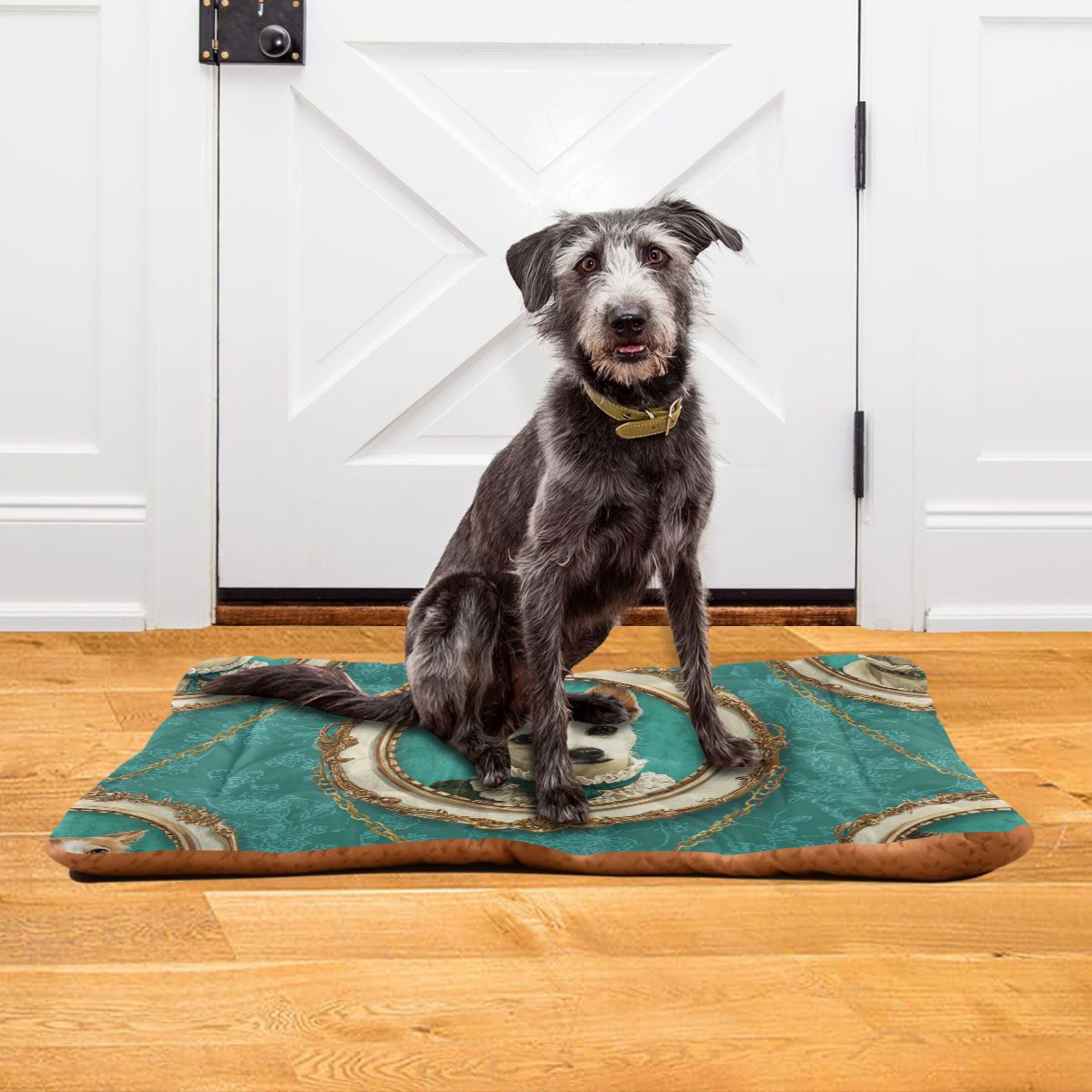 Cozy Mat Pet Bed Indoor Outdoor Warm Soft For Cat Dog Puppy(S/M) Adorable Little Dog Wearing Victorian