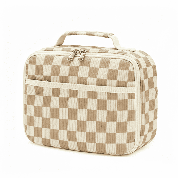 AJOHBM Cute Corduroy Lunch Bag for Women Men Reusable Insulated Lunch Tote Large Capacity Cooler Lunch Box for Work Picnic Travel