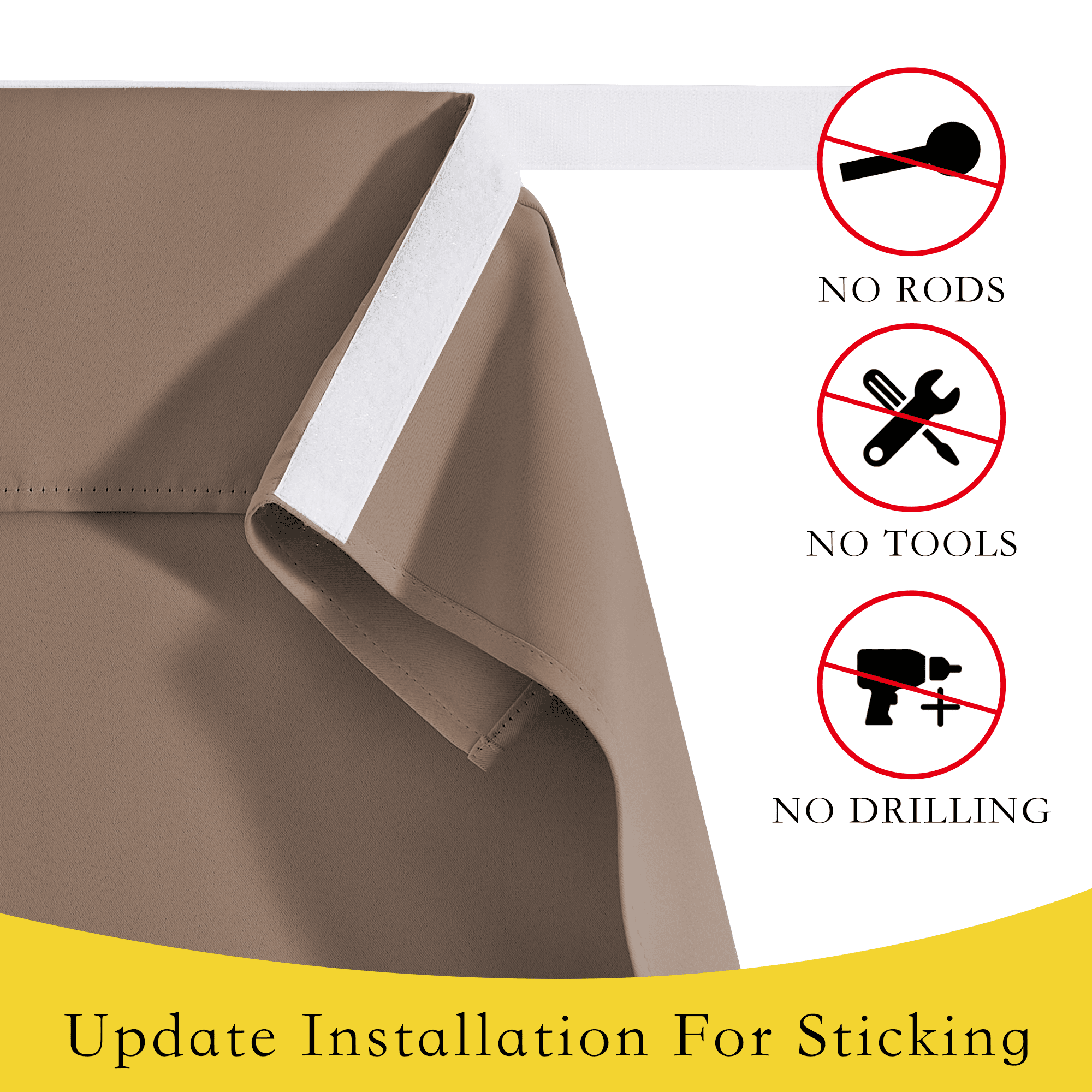 NICETOWN Classroom Curtains, Blackout Shades for Classroom Windows and Doors Cover Lockdown Shades, Room Darkening Design Blocks Views, Cappuccino, 8"x36", 1 Panel