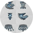 thumbnail image 1 of Ahgly Company Indoor Round Patterned Silver Gray Novelty Area Rugs, 5' Round, 1 of 6