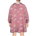 thumbnail image 2 of Wearable Oversized Blanket,Pink Unicorn Pattern Wearable Blanket Hoodie for Adults,Cozy Hooded Blankets with Super Pockets,Super Warm Fuzzy Pullover for Women & Men, 2 of 6