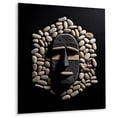 thumbnail image 2 of Designart "Monochrome Elegance of an African Tribal Mask II" African Metal Wall Decor, 2 of 5