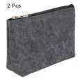 thumbnail image 3 of Unique Bargains Felt Pencil Bag Pen Case Stationery Storage Zipper Pouch Organizer Office Gray, 3 of 5