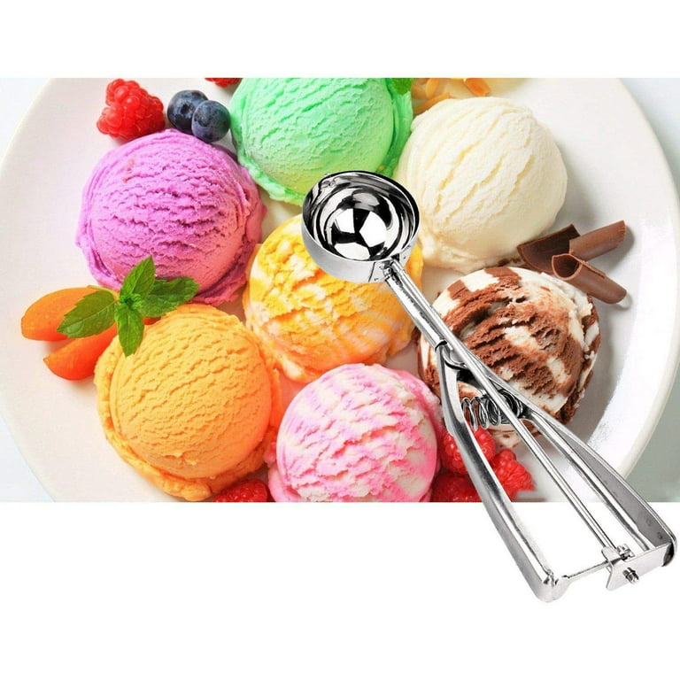 Medoca Cookie Scoops Set 3 Pcs Ice Cream Scoops with Trigger Release 18/8  Stainless Steel Cookie Dough Scoops Multiple Sizes Non-slip Grip Scoops