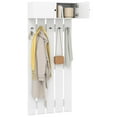 thumbnail image 1 of Costway Wall Mounted Entryway Wall Coat Rack with 5 Double Hooks & 2-Door Cabinet Hallway White, 1 of 10