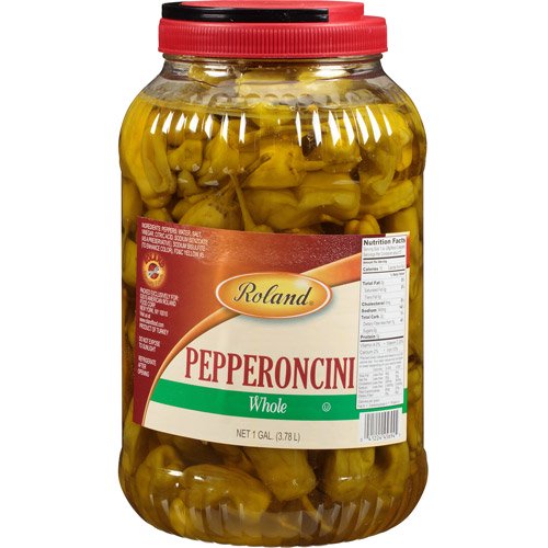 Roland Whole Pepperoncini, 128 oz, (Pack of 4)