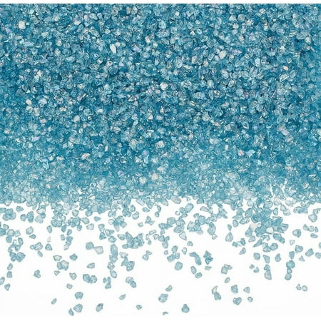 1 Box 200G Broken Glass Crushed Crystals Bulk Transparent Irregular Electroplate AB Color Plated Teal Green High Luster Gemstones Glitter Gems Chips for DIY Resin Art Epoxy Craft Vase Filler DIY