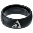 thumbnail image 2 of Tungsten Savory Slice Pepperoni Pizza Food Band Ring 8mm Men Women Comfort Fit Black Dome Polished, 2 of 4