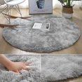 thumbnail image 5 of Plush Round Rug Mat Fluffy White Carpets for Living Room Soft Home Decor Bedroom Kid Room Decoration Salon Thick Pile Rug, 5 of 5