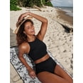 thumbnail image 3 of Top de Bikini CRZ YOGA Cuello Alto con Espalda Racer y Relleno Negro S, 3 of 6