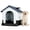 Gray, variant on Weatherproof Plastic Dog Kennel for Small Dogs Adjustable Skylight Elevated Base Collapsible Trumpet Blue