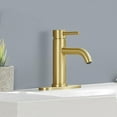 thumbnail image 2 of Single Handle Bathroom Faucet Lavatory Faucet Stainless Steel Single Hole-T10, Brushed Gold, 2 of 6