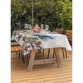thumbnail image 2 of Outdoor Table Cloth with Umbrella Hole and Zipper,Spring Floral Waterproof Rectangle Tablecloth 60"x102",Teal Tulip Farmhouse Retro Botanical Herb Washable Table Cover for Outside Party Patio Picnic, 2 of 6
