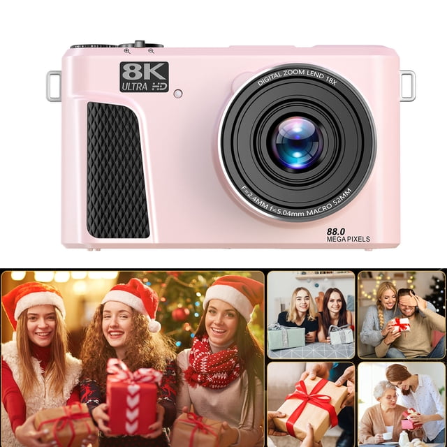 Cámara Digital De 8k Para Fotografía, Cámaras De Vlogging WiFi 88MP Con Pantalla De Flip De 3" 180, Cámara De Video De Enfoque Automático Con Múltiples Filtros De Escena,